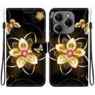 For Tecno Spark 20 Pro Crystal Texture Colored Drawing Leather Phone Case(Gold Flower) - 1