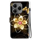 For Tecno Spark 20 Pro Crystal Texture Colored Drawing Leather Phone Case(Gold Flower) - 3