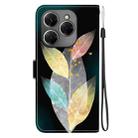 For Tecno Spark 20 Pro Crystal Texture Colored Drawing Leather Phone Case(Colored Leaves) - 3