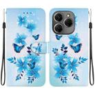 For Tecno Spark 20 Pro Crystal Texture Colored Drawing Leather Phone Case(Blue Butterflies) - 1