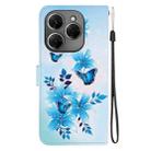 For Tecno Spark 20 Pro Crystal Texture Colored Drawing Leather Phone Case(Blue Butterflies) - 3