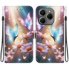 For Tecno Spark 20 Pro Crystal Texture Colored Drawing Leather Phone Case(Butterfly Love Flower) - 1