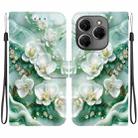 For Tecno Spark 20 Pro Crystal Texture Colored Drawing Leather Phone Case(Jade Flowers) - 1