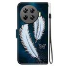 For Tecno Spark 20 Pro+ 4G Crystal Texture Colored Drawing Leather Phone Case(White Butterfly Feathers) - 3