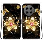 For Tecno Spark 20 Pro+ 4G Crystal Texture Colored Drawing Leather Phone Case(Gold Flower) - 1