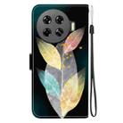 For Tecno Spark 20 Pro+ 4G Crystal Texture Colored Drawing Leather Phone Case(Colored Leaves) - 3