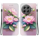 For Tecno Spark 20 Pro+ 4G Crystal Texture Colored Drawing Leather Phone Case(Lotus) - 1