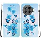 For Tecno Spark 20 Pro+ 4G Crystal Texture Colored Drawing Leather Phone Case(Blue Butterflies) - 1