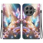 For Tecno Spark 20 Pro+ 4G Crystal Texture Colored Drawing Leather Phone Case(Butterfly Love Flower) - 1