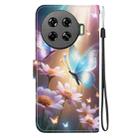 For Tecno Spark 20 Pro+ 4G Crystal Texture Colored Drawing Leather Phone Case(Butterfly Love Flower) - 3