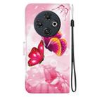 For Tecno Spark 30C Crystal Texture Colored Drawing Leather Phone Case(Pink Butterflies) - 3