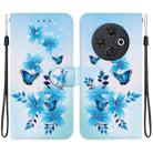 For Tecno Spark 30C Crystal Texture Colored Drawing Leather Phone Case(Blue Butterflies) - 1