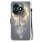 For Tecno Spark GO 2024 / 20C / Pop 8 Crystal Texture Colored Drawing Leather Phone Case(Elephants) - 3