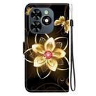 For Tecno Spark GO 2024 / 20C / Pop 8 Crystal Texture Colored Drawing Leather Phone Case(Gold Flower) - 3