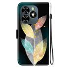 For Tecno Spark GO 2024 / 20C / Pop 8 Crystal Texture Colored Drawing Leather Phone Case(Colored Leaves) - 3