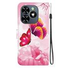 For Tecno Spark GO 2024 / 20C / Pop 8 Crystal Texture Colored Drawing Leather Phone Case(Pink Butterflies) - 3