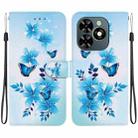 For Tecno Spark GO 2024 / 20C / Pop 8 Crystal Texture Colored Drawing Leather Phone Case(Blue Butterflies) - 1