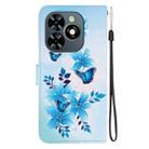 For Tecno Spark GO 2024 / 20C / Pop 8 Crystal Texture Colored Drawing Leather Phone Case(Blue Butterflies) - 3