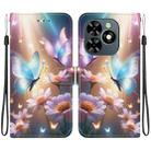 For Tecno Spark GO 2024 / 20C / Pop 8 Crystal Texture Colored Drawing Leather Phone Case(Butterfly Love Flower) - 1