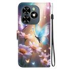 For Tecno Spark GO 2024 / 20C / Pop 8 Crystal Texture Colored Drawing Leather Phone Case(Butterfly Love Flower) - 3