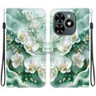 For Tecno Spark GO 2024 / 20C / Pop 8 Crystal Texture Colored Drawing Leather Phone Case(Jade Flowers) - 1