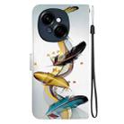 For Tecno Spark GO 1 / Pop 9 Pro Crystal Texture Colored Drawing Leather Phone Case(Gold Butterfly Feathers) - 3