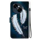 For Tecno Spark GO 1 / Pop 9 Pro Crystal Texture Colored Drawing Leather Phone Case(White Butterfly Feathers) - 3