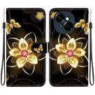 For Tecno Spark GO 1 / Pop 9 Pro Crystal Texture Colored Drawing Leather Phone Case(Gold Flower) - 1