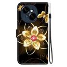 For Tecno Spark GO 1 / Pop 9 Pro Crystal Texture Colored Drawing Leather Phone Case(Gold Flower) - 3