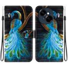 For Tecno Spark GO 1 / Pop 9 Pro Crystal Texture Colored Drawing Leather Phone Case(Peacock) - 1