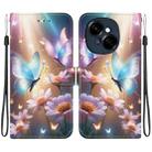 For Tecno Spark GO 1 / Pop 9 Pro Crystal Texture Colored Drawing Leather Phone Case(Butterfly Love Flower) - 1