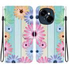 For Tecno Spark GO 1 / Pop 9 Pro Crystal Texture Colored Drawing Leather Phone Case(Sunflowers) - 1