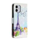 For iPhone 12 mini 3D Painted Pattern Horizontal Flip Leather Case with Holder & Card Slots & Photo Frame & Wallet(Iron Tower) - 3