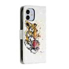 For iPhone 12 mini 3D Painted Pattern Horizontal Flip Leather Case with Holder & Card Slots & Photo Frame & Wallet(Tiger) - 3