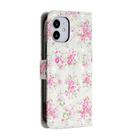 For iPhone 12 mini 3D Painted Pattern Horizontal Flip Leather Case with Holder & Card Slots & Photo Frame & Wallet(Rose Flower) - 3