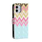 For iPhone 12 / 12 Pro 3D Painted Pattern Horizontal Flip Leather Case with Holder & Card Slots & Photo Frame & Wallet(Color Wave) - 3