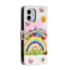 For iPhone 12 / 12 Pro 3D Painted Pattern Horizontal Flip Leather Case with Holder & Card Slots & Photo Frame & Wallet(Rainbow Cat Family) - 3