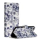 For iPhone 12 Pro Max 3D Painted Pattern Horizontal Flip Leather Case with Holder & Card Slots & Photo Frame & Wallet(Skull Flower) - 1