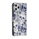 For iPhone 12 Pro Max 3D Painted Pattern Horizontal Flip Leather Case with Holder & Card Slots & Photo Frame & Wallet(Skull Flower) - 3