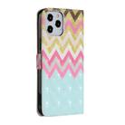 For iPhone 12 Pro Max 3D Painted Pattern Horizontal Flip Leather Case with Holder & Card Slots & Photo Frame & Wallet(Color Wave) - 3