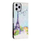For iPhone 12 Pro Max 3D Painted Pattern Horizontal Flip Leather Case with Holder & Card Slots & Photo Frame & Wallet(Iron Tower) - 3