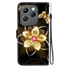 For Infinix Hot 40 / 40 Pro Crystal Texture Colored Drawing Leather Phone Case(Gold Flower) - 3