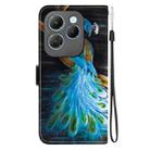 For Infinix Hot 40 / 40 Pro Crystal Texture Colored Drawing Leather Phone Case(Peacock) - 3