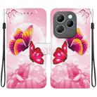 For Infinix Hot 40 / 40 Pro Crystal Texture Colored Drawing Leather Phone Case(Pink Butterflies) - 1