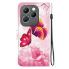 For Infinix Hot 40 / 40 Pro Crystal Texture Colored Drawing Leather Phone Case(Pink Butterflies) - 3