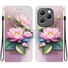 For Infinix Hot 40 / 40 Pro Crystal Texture Colored Drawing Leather Phone Case(Lotus) - 1