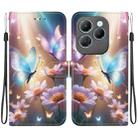 For Infinix Hot 40 / 40 Pro Crystal Texture Colored Drawing Leather Phone Case(Butterfly Love Flower) - 1