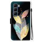 For Infinix Hot 50 5G Crystal Texture Colored Drawing Leather Phone Case(Colored Leaves) - 3