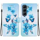 For Infinix Hot 50 5G Crystal Texture Colored Drawing Leather Phone Case(Blue Butterflies) - 1