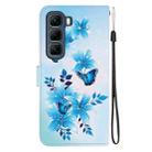 For Infinix Hot 50 5G Crystal Texture Colored Drawing Leather Phone Case(Blue Butterflies) - 3